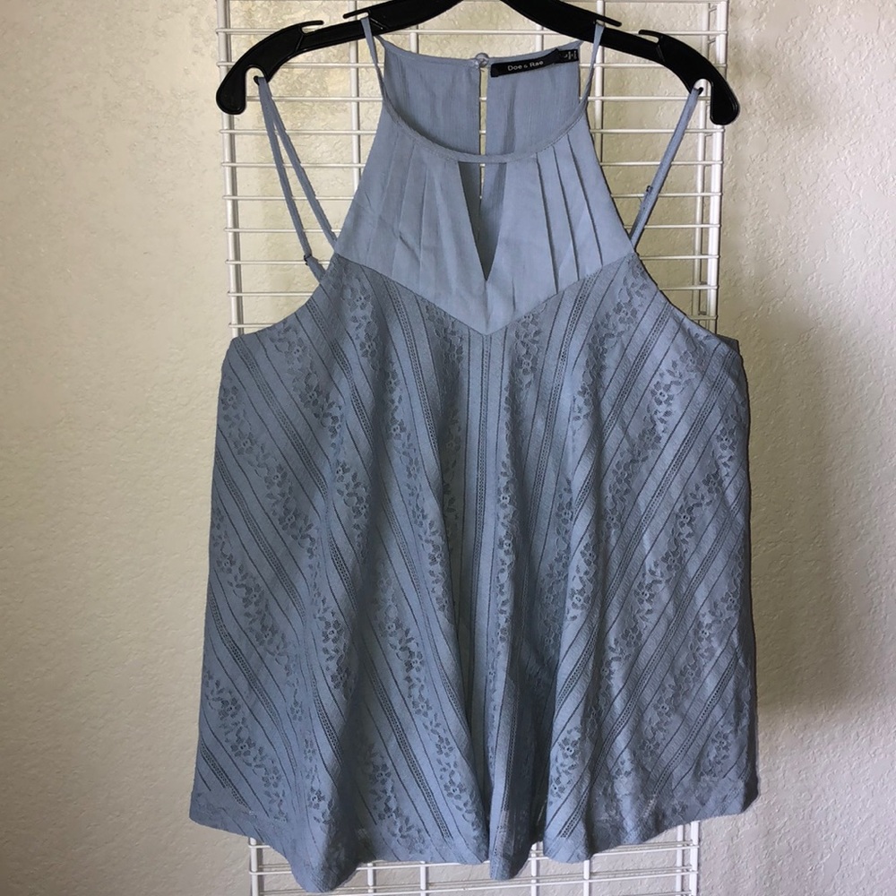 Blue Lace Tank/Blouse